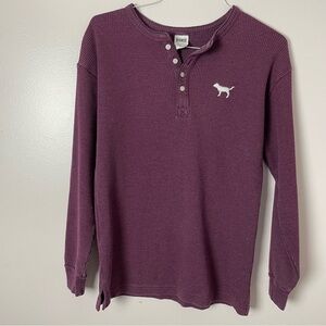 Victoria’s Secret Pink Thermal Henley Shirt – Size XS